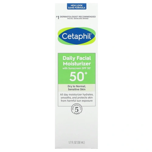 Cetaphil, Дневной увлажняющий крем для лица с SPF 50+, 50 мл