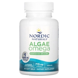 Nordic Naturals, Омега из водорослей на растительной основе EPA и DHA 60 софтгелей