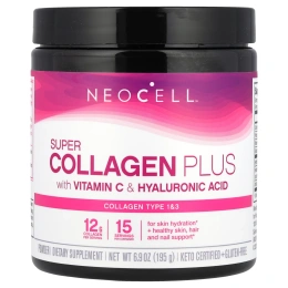 Neocell, Super Collagen Plus, коллаген с витамином C и гиалуроновой кислотой, 195 г (6,9 унции)