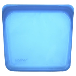 Stasher, Reusable Silicone Food Bag, Sandwich Size/Medium, Blueberry, 15 fl oz (450 ml)