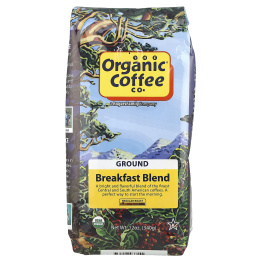 Organic Coffee Co., Breakfast Blend, кофе, молотый, средняя обжарка, 340 г (12 унций)