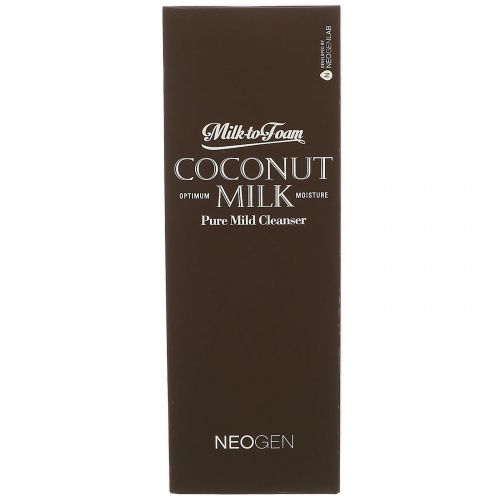 Neogen, Milk to Foam Coconut Milk, Pure Mild Cleanser, 9.9 fl oz (300 ml)
