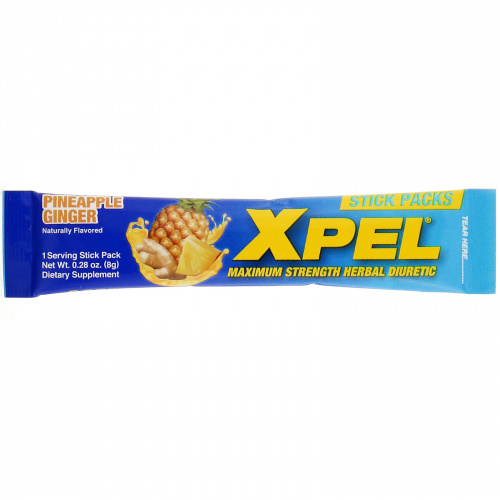 MHP, XPEL, Maximum Strength Herbal Diuretic, Pineapple Ginger, 20 Packs, 0.28 oz (8 g)