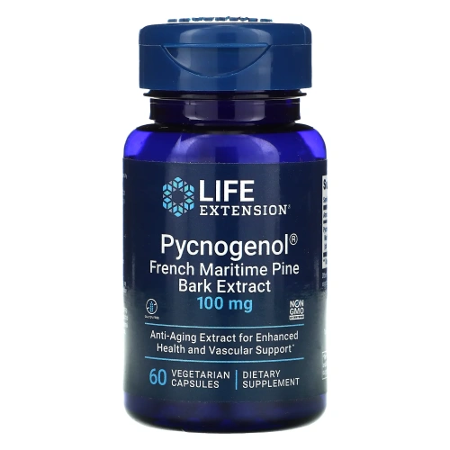 Life Extension, Пикногенол, экстракт коры французской приморской сосны, 100 мг, 60 вегетарианских капсул