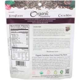 Organic Traditions, Дробленые какао-бобы (нибсы), 8 унций (227 г)