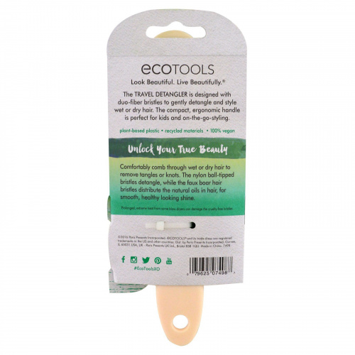 EcoTools, Дорожный Спрей - Детанглер, 1 Расческа