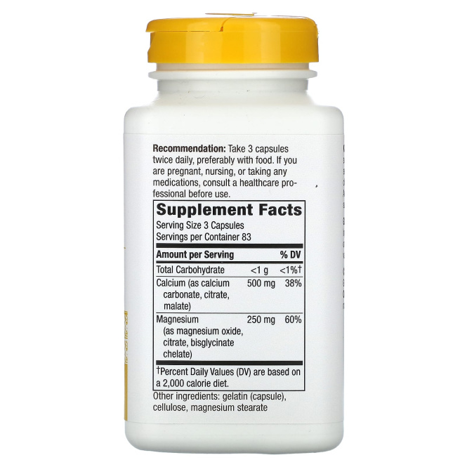 Nature's Way, Кальций и магний, минеральный комплекс, 250 капсул
