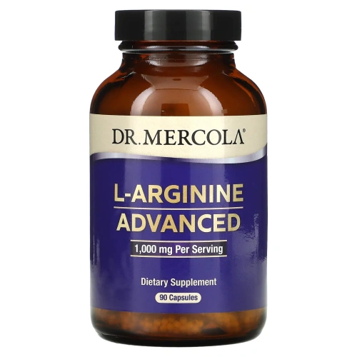 Dr. Mercola, L-аргинин с улучшенной рецептурой, 1000 мг, 90 капсул