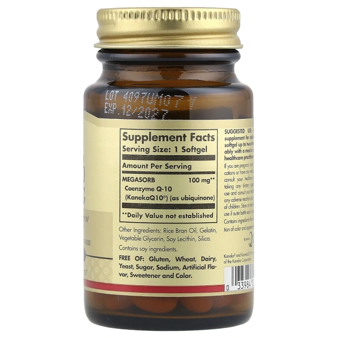 Solgar, Megasorb CoQ-10, 100 мг, 30 мягких таблеток
