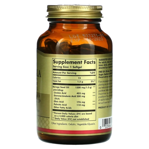 Solgar, Супер ГЛК, Масло бурачника, Комплекс для поддержания женского здоровья, 300 мг, 60 гелевых капсул