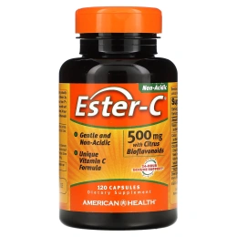 Витамин С American Health Ester-C 500 мг с цитрусовым биофлавоноидом, 120 капсул