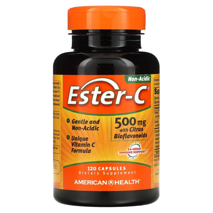 Витамин С American Health Ester-C 500 мг с цитрусовым биофлавоноидом, 120 капсул