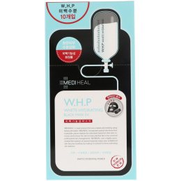 Mediheal, W.H.P. White Hydrating Black Mask EX, 10 масок, 25 мл каждая
