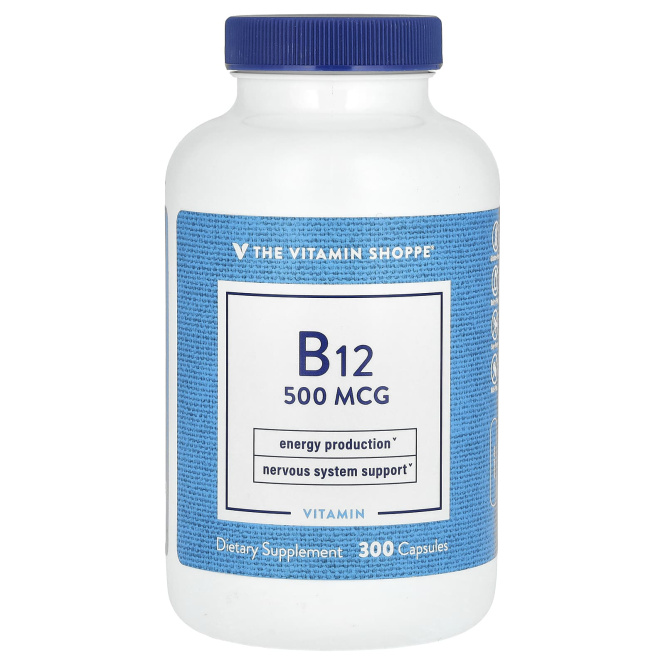 The Vitamin Shoppe, Витамин B12, 500 мкг, 300 капсул