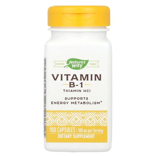 Nature's Way, Витамин B1, 100 мг тиамин HCl, 100 капсул