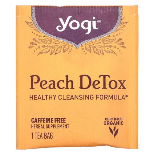 Yogi Tea, Peach Detox, без кофеина, 16 пакетиков, 1,12 унции (32 г)