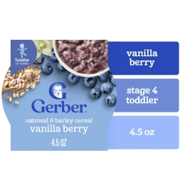 Gerber, Овсяные хлопья и ячменя, от 12 месяцев, ваниль, 128 г (4,5 унции)