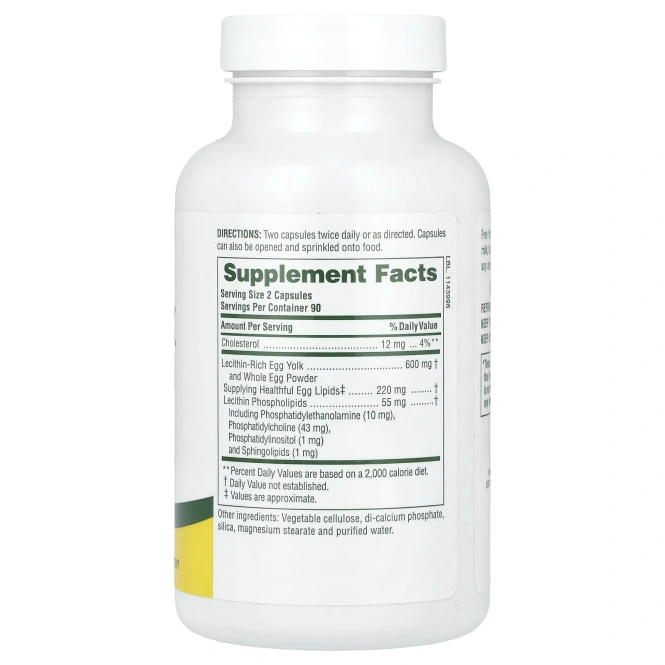 NaturesPlus, лецитин из яичного желтка, 180 капсул