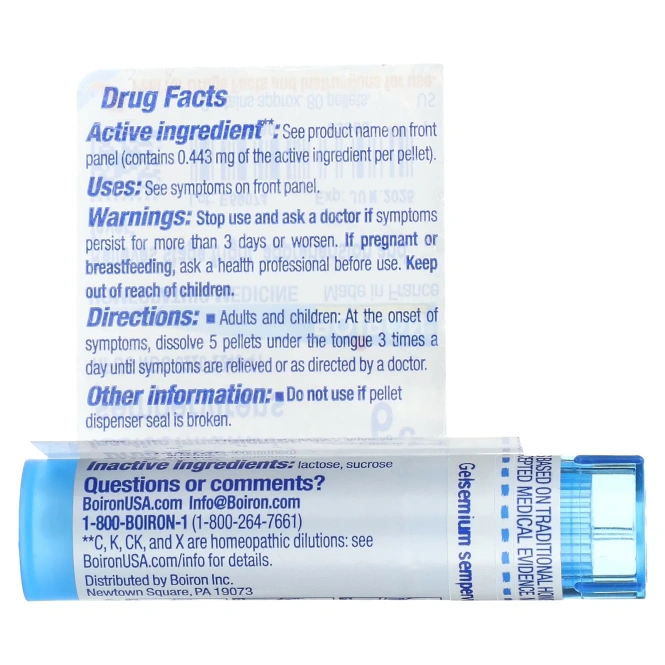 Boiron, Single Remedies, Гельземий вечнозелёный, 6C, прибл. 80 гранул