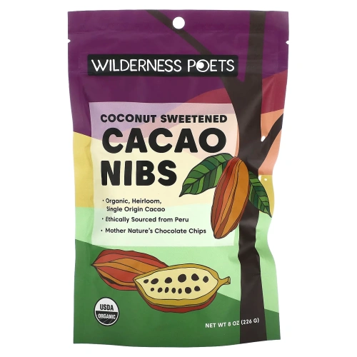 Wilderness Poets, Coconut Sweetened Cacao Nibs, 8 oz (226.8 g)