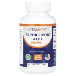 Vitamatic, альфа-липоевая кислота, 240 вегетарианских капсул (300 мг в 1 капсуле)