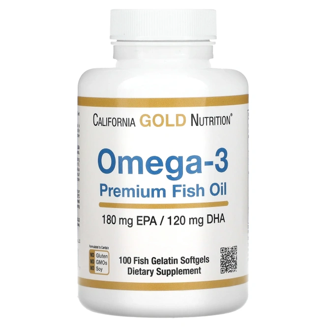Рыбий жир California Gold Nutrition Омега-3 высшего качества, 100 желатиновых капсул