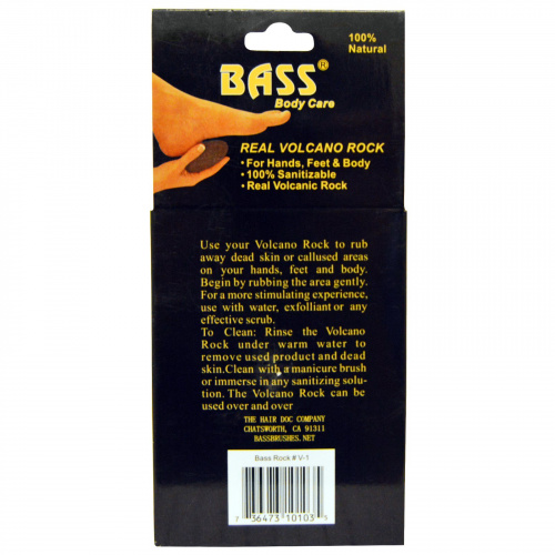 Bass Brushes, Настоящий вулканический камень, Для рук, ног & тела, 1 камень