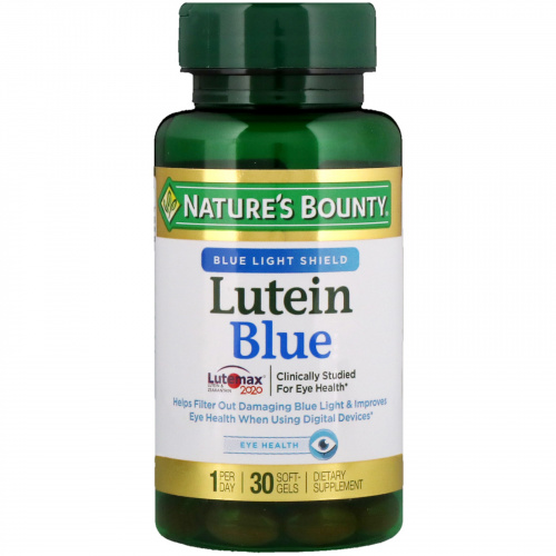 Nature's Bounty, Синий лютеин, 30 мягких таблеток