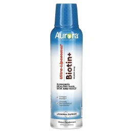 Aurora Nutrascience, Ultra-Liposomal Biotin+, 10 000 мкг, 300 мл (10 жидк. унций) (5000 мкг в 1 ч. л.)