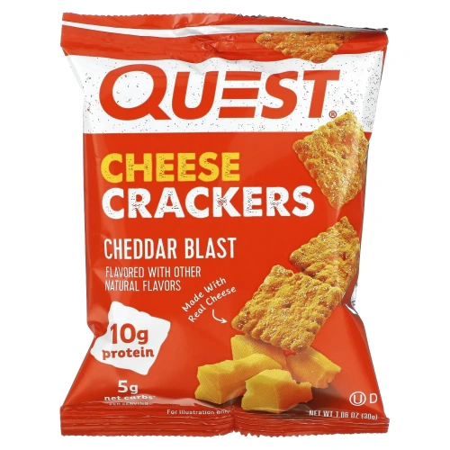 Quest Nutrition, Сырные крекеры, чеддер, 4 пакетика по 30 г (1,06 унции)
