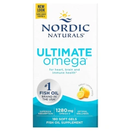 Nordic Naturals Ultimate Omega высокоэффективные Омега-3 кислоты со вкусом лимона 1280 мг, 180 мягких капсул