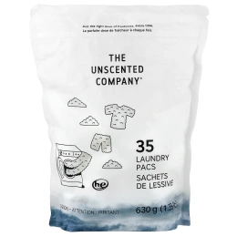 The Unscented Company, упаковки для стирки, без отдушек, 35 капсул, 630 г (1,39 фунта)