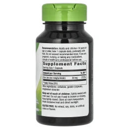 Цинк Nature's Way Chelate Zinc 30 мг, 100 капсул