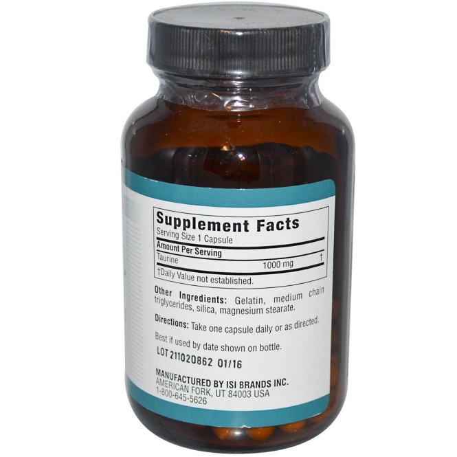 Twinlab, Таурин мега, 50 капсул