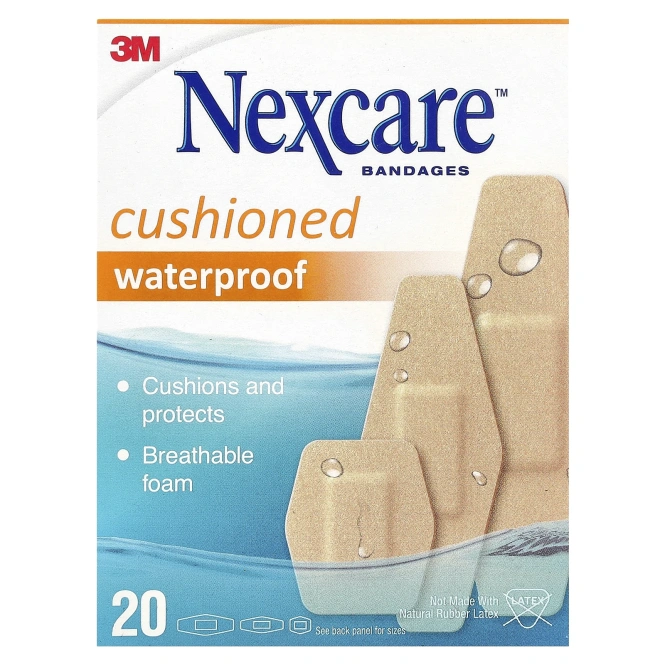 Nexcare, Мягкие водонепроницаемые бинты, 20 разных размеров
