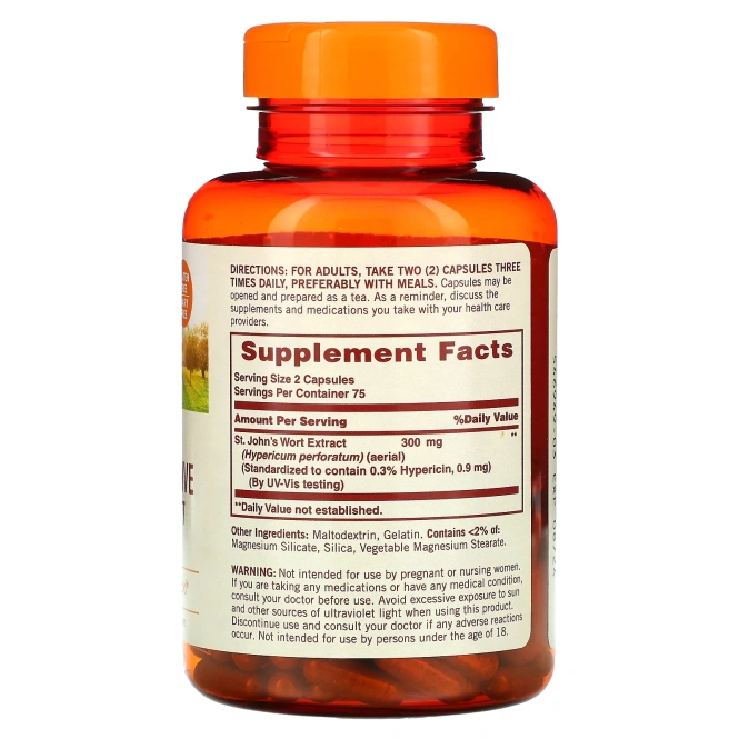 Sundown Naturals, Стандартизированный зверобой обыкновенный, 300 мг, 150 капсул