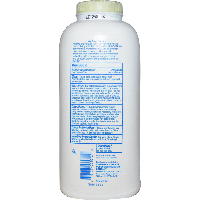 Johnson's Baby, Детская присыпка, лечебная, 425 г (15 унций)