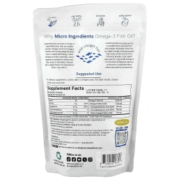 Micro Ingredients, рыбий жир с омега-3, со вкусом лимона, 240 капсул (1000 мг в 1 капсуле)