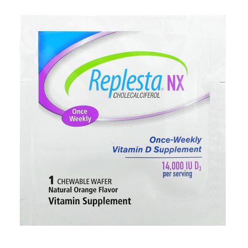 Replesta, NX Cholecalciferol, Once-Weekly Vitamin D, Natural Orange, 14000 МЕ, 8 Chewable Wafers