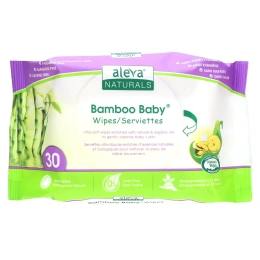 Aleva Naturals, Влажные салфетки Bamboo Baby, 30 влажных салфеток, 15 x 20 см
