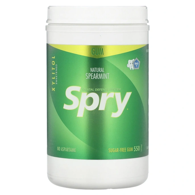 Xlear, Spry, жевательная резинка, натуральная мята, без сахара, 550 шт (660 г)