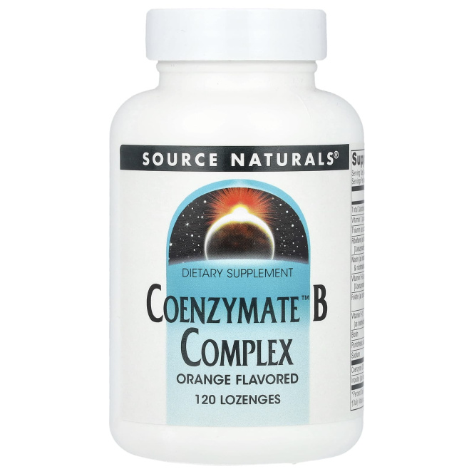 Source Naturals, Коферментный B комплекс Апельсин 120 пастилок