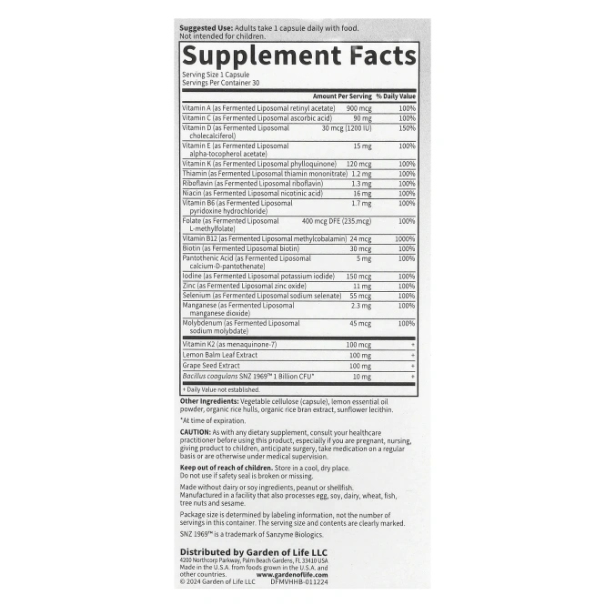 Garden of Life, Тереза Formated Multi +, Heart Health, 30 капсул