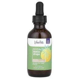 Life-flo, капли биотина, натуральная ваниль, 59 мл (2 жидк. унции)