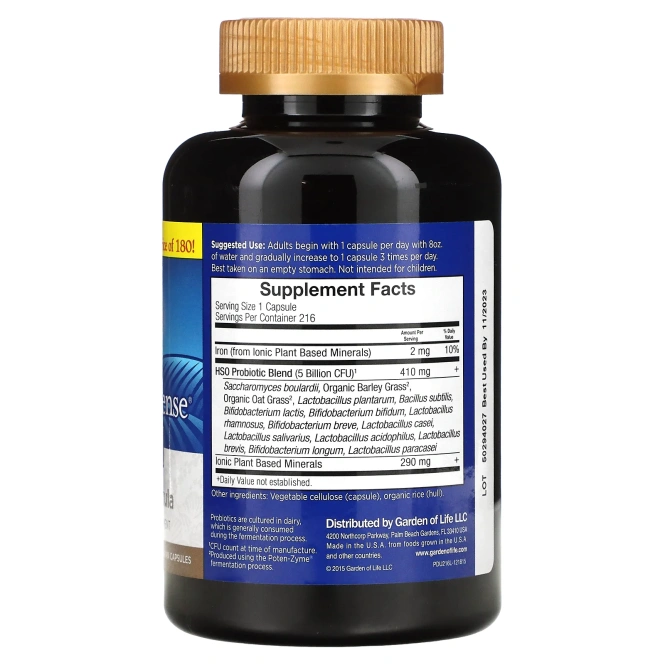 Garden of Life, Пробиотическая добавка, 216  капсул