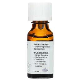 Aura Cacia, 100% Чистое Эфирное Масло Имбиря,  0.5 жидкой унции (15 мл)