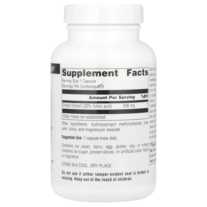 Source Naturals, экстракт мумиё, 500 мг, 120 веганских капсул