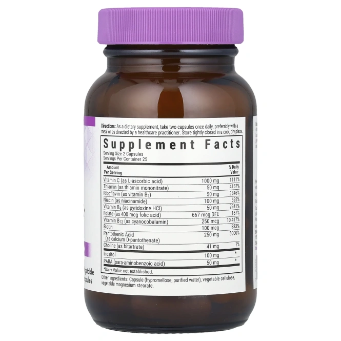 Bluebonnet Nutrition, Stress B-комплекс, 50 растительных капсул