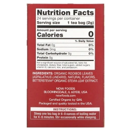 NOW Foods, чай Better Off Red™, без кофеина, 24 чайных пакетика, 48 г (1,7 унции)