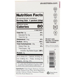 SKRATCH LABS, Sport Hydration Drink Mix, Passion Fruit, 20 Pack, 0.8 oz (22 g) Each